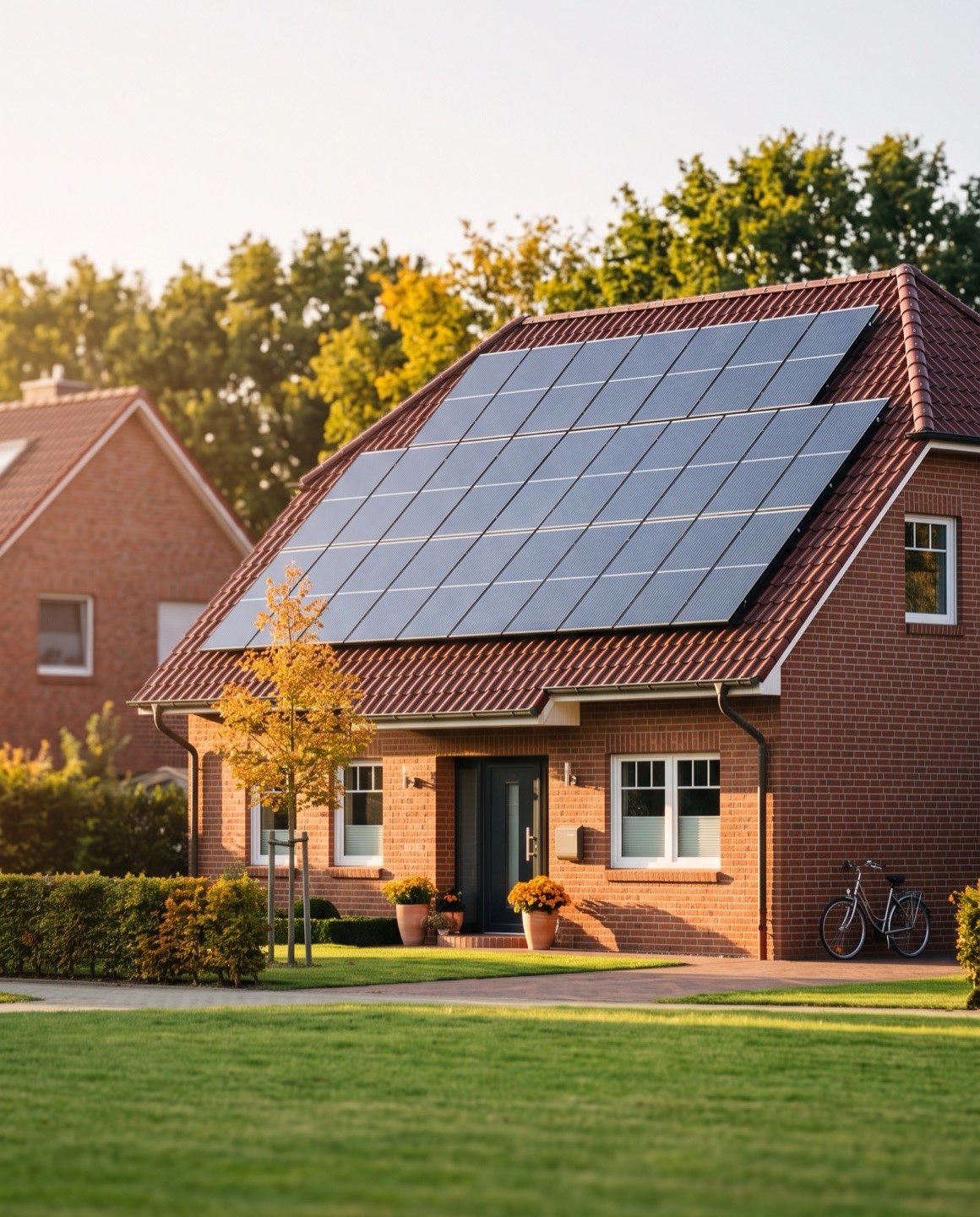 Einfamilienhaus mit Solaranlage auf dem Dach in Hannover