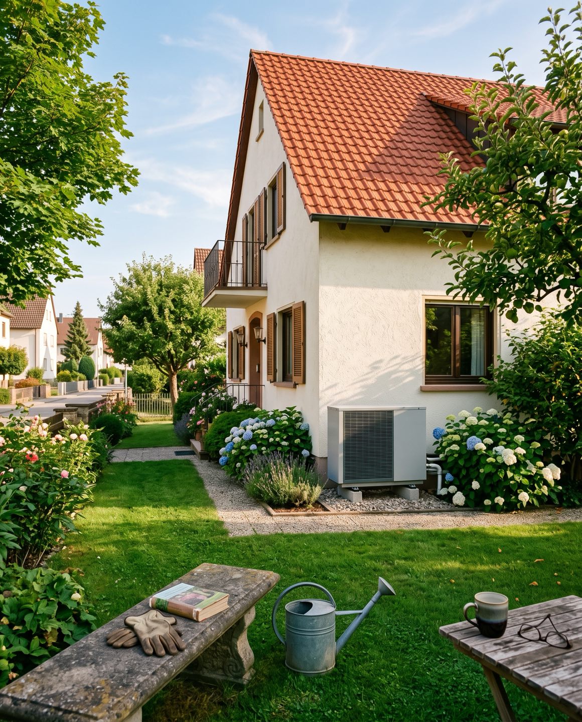 Wärmepumpe an einem Einfamilienhaus in Heidelberg